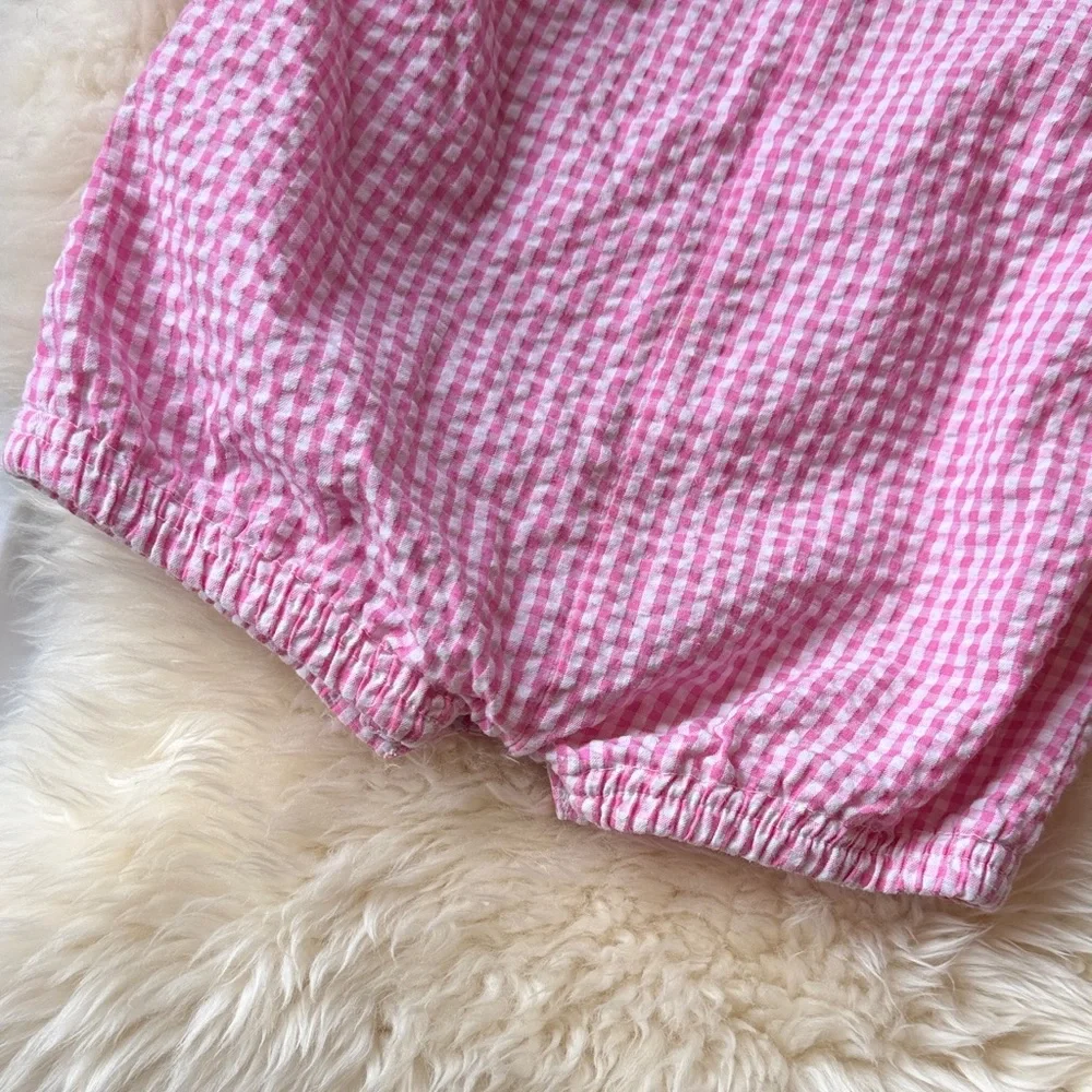 OshKosh B'gosh Pink Gingham Baby Romper size XL (12months)